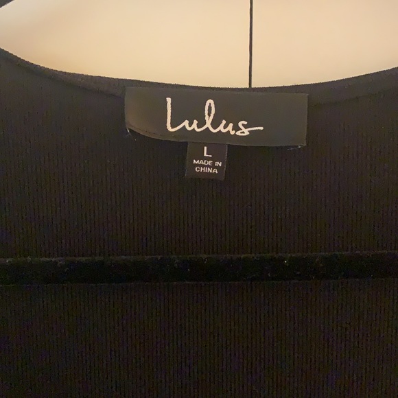 Black Lulus low cut sexy black bodysuit - Picture 2 of 3